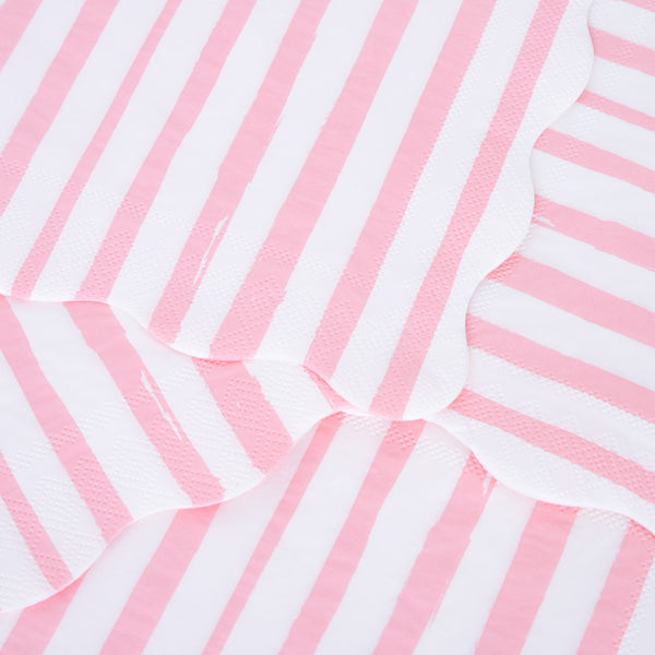 Our paper napkins, with pink stripes, are ideal to add to your birthday party supplies or use as cocktail napkins. Image3