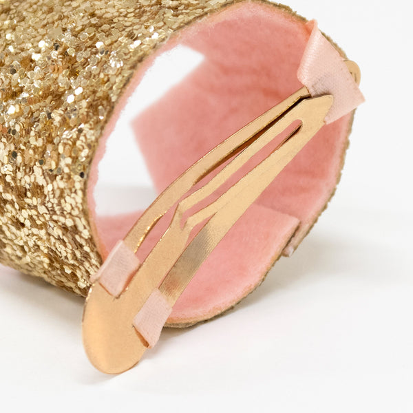 Mini Gold Glitter Crown Hair Clip Image3