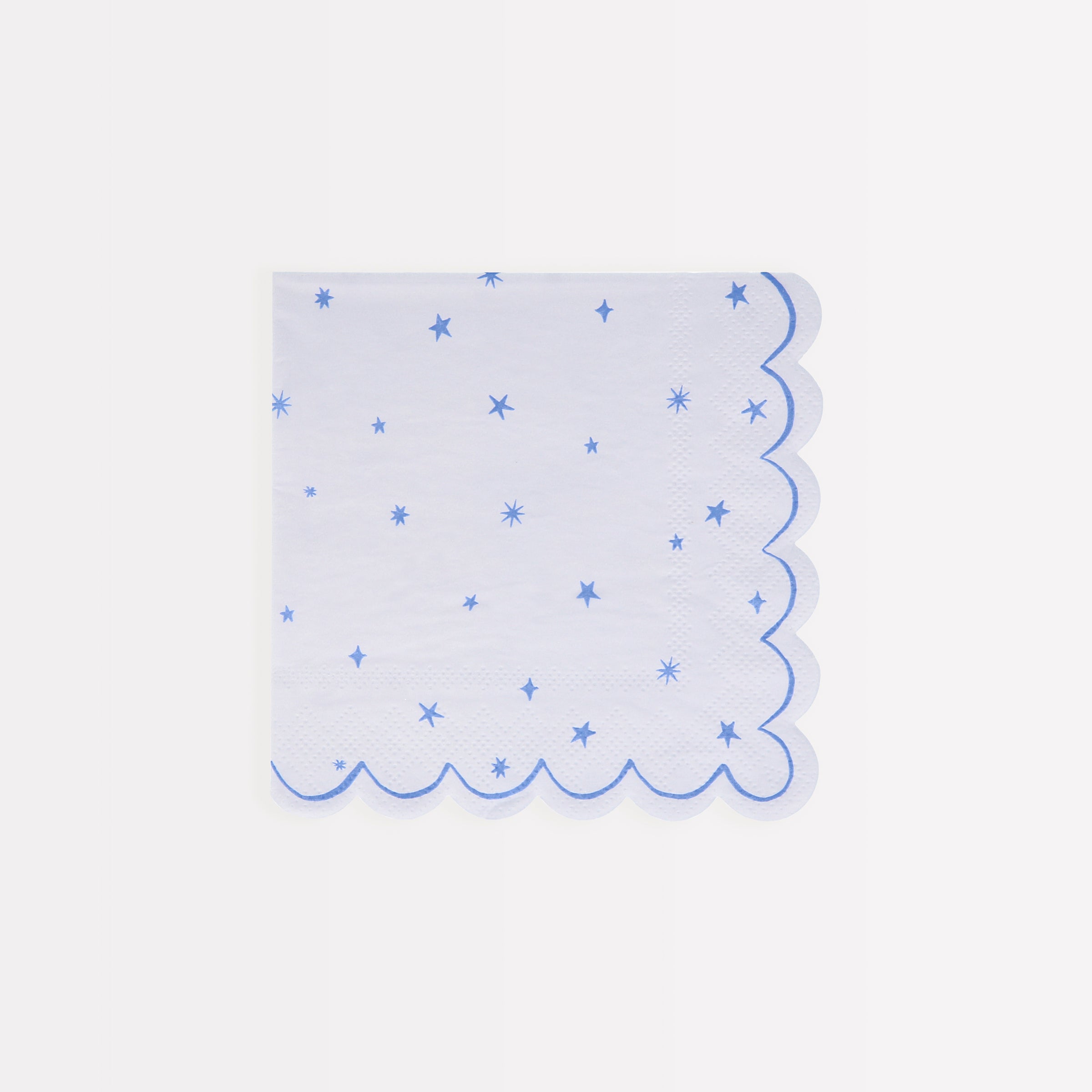 Our paper napkin set features a stylish star design and includes blue napkins, pink napkins and mint napkins.