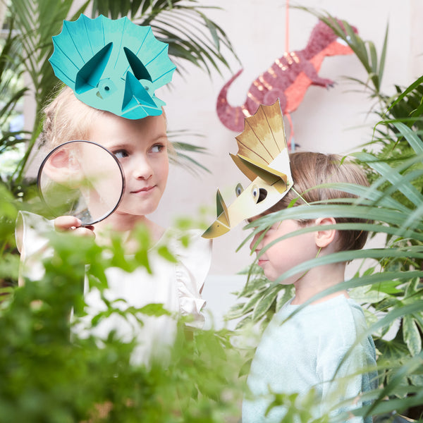 Our paper triceratop hats are just perfect for a dinosaur themed party. Image2