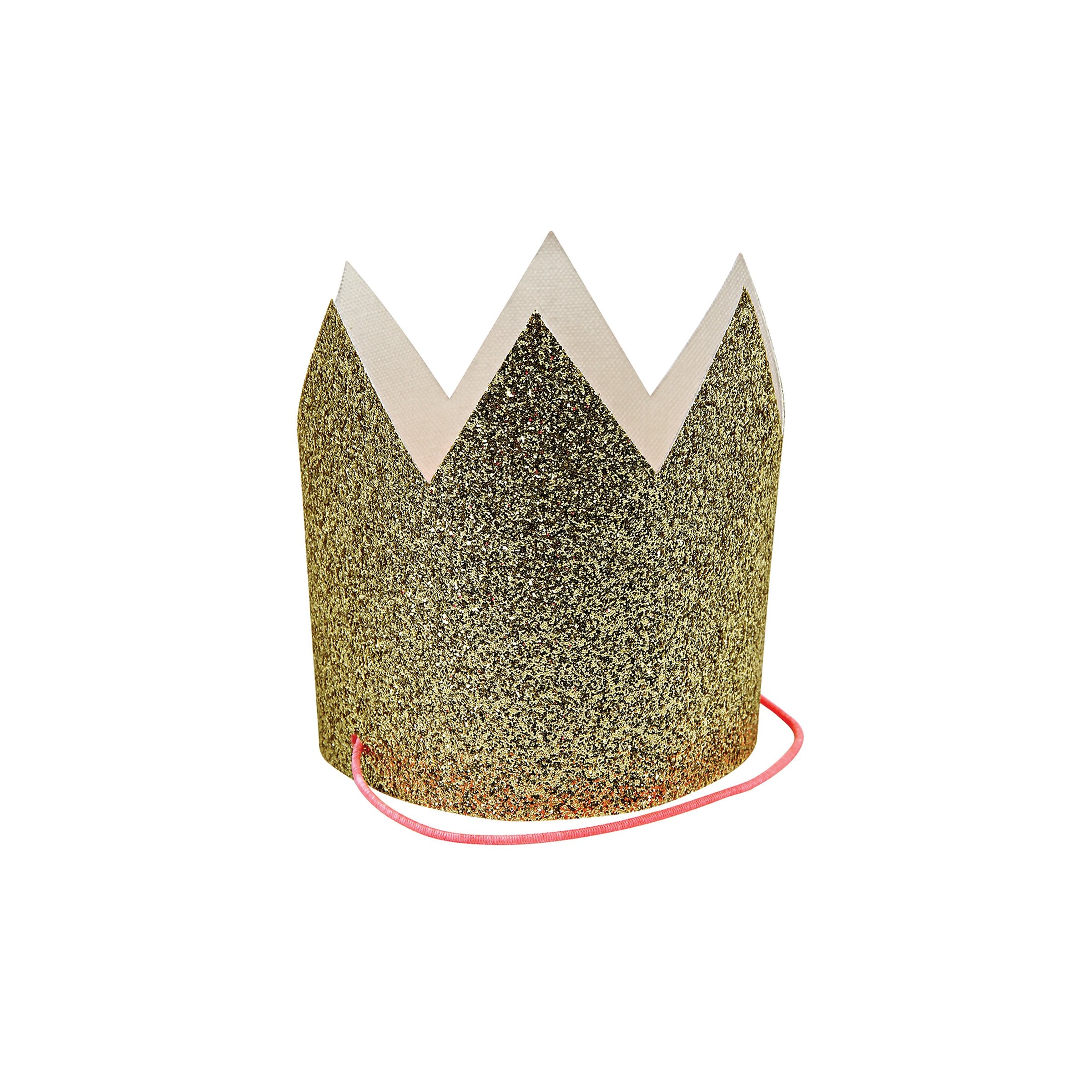 Mini Gold Glitter Crowns