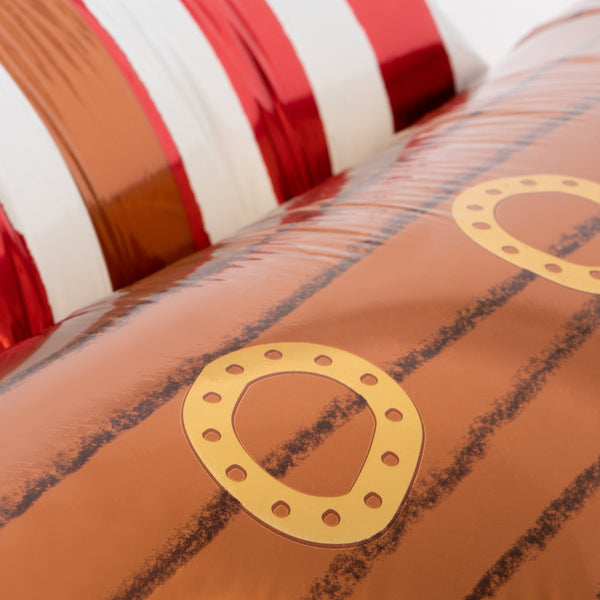 Make your pirate birthday party look amazing with our party balloon in the shape of a pirate ship with lots of shiny gold and silver foil. Image2