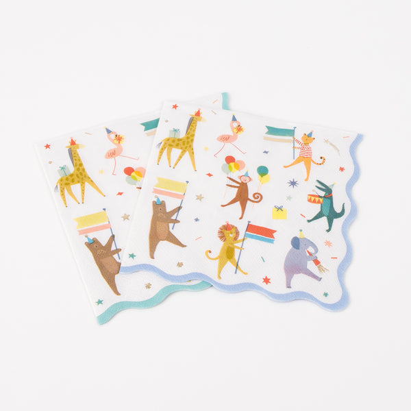 Our party napkins feature delightful animalss. Image4