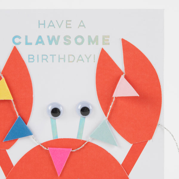 Crab With Bunting Birthday Card Image3